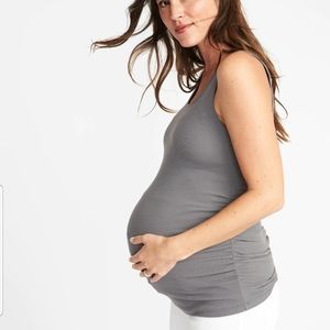 3 pack maternity rib knit side shirred tank tops